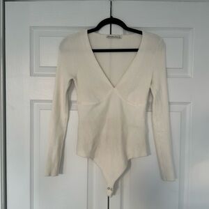 ABERCROMBIE & FITCH WHITE BODYSUIT FORM-FITTING